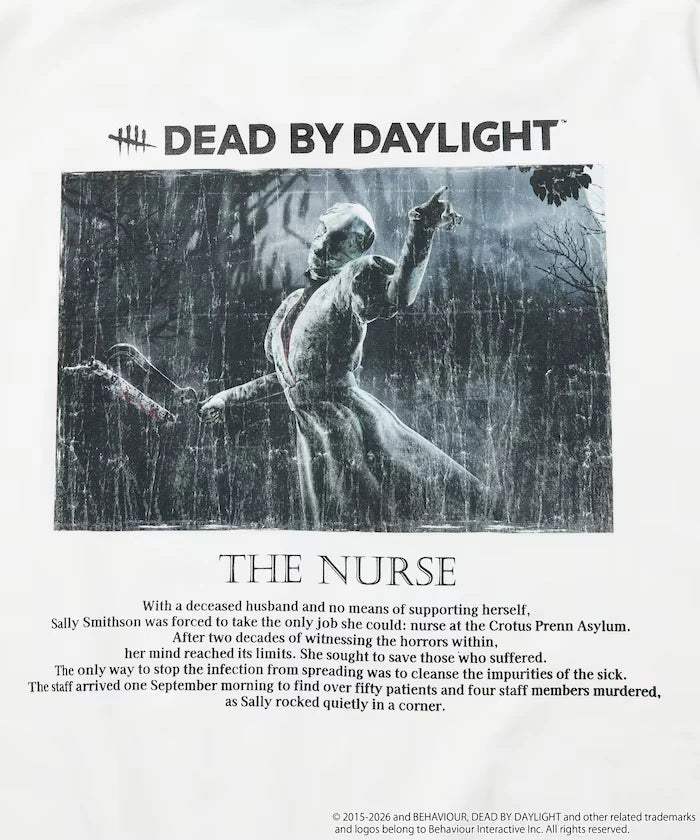 Dead By Daylight Exclusive The Nurse Photo Back Print Crew Neck T-Shirt