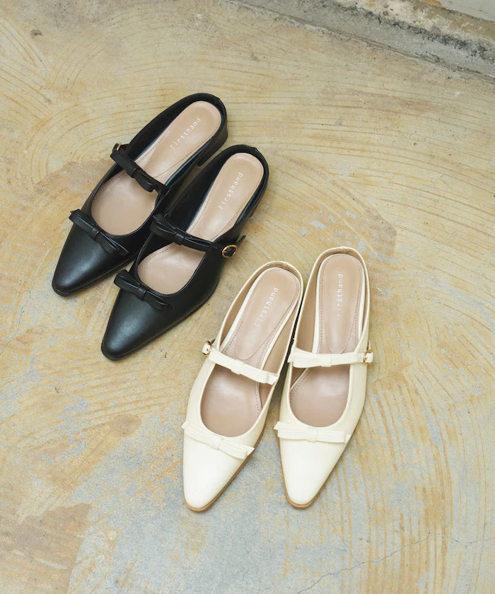 Double Ribbon Strap Mule