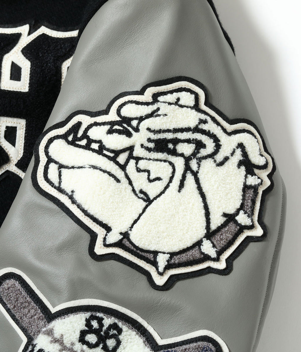 30oz. WOOL MELTON AWARD JACKET “BULLDOGS” (BLACK)
