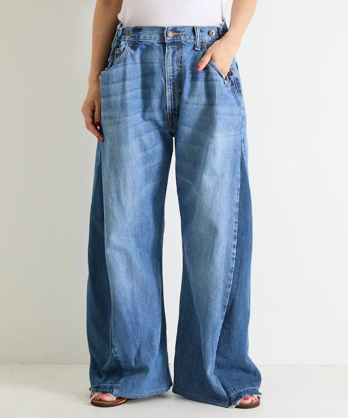 Vintage Remake Tuck Denim Pants