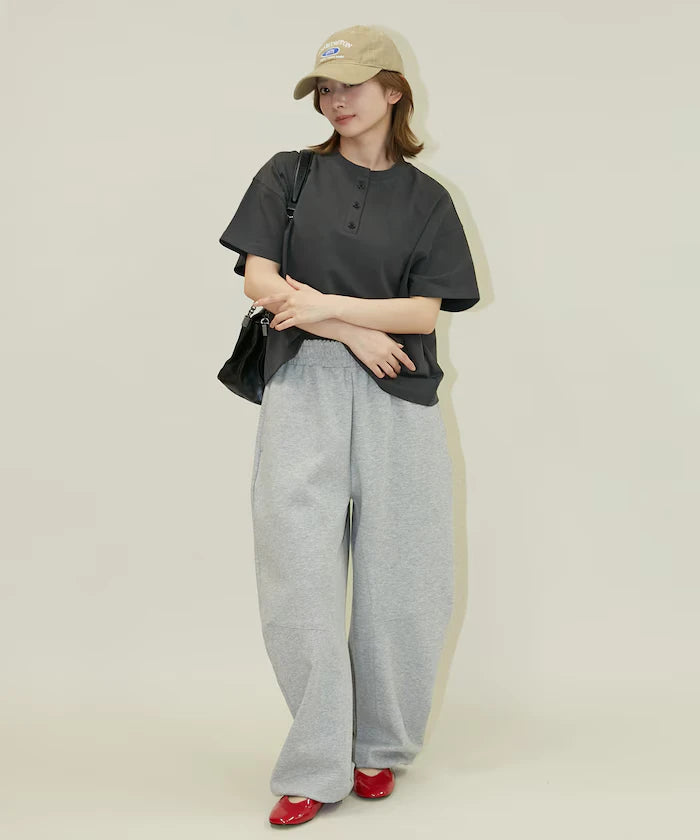 <contact cool> Cool Ponte Henry Neck T-Shirt Limited Release