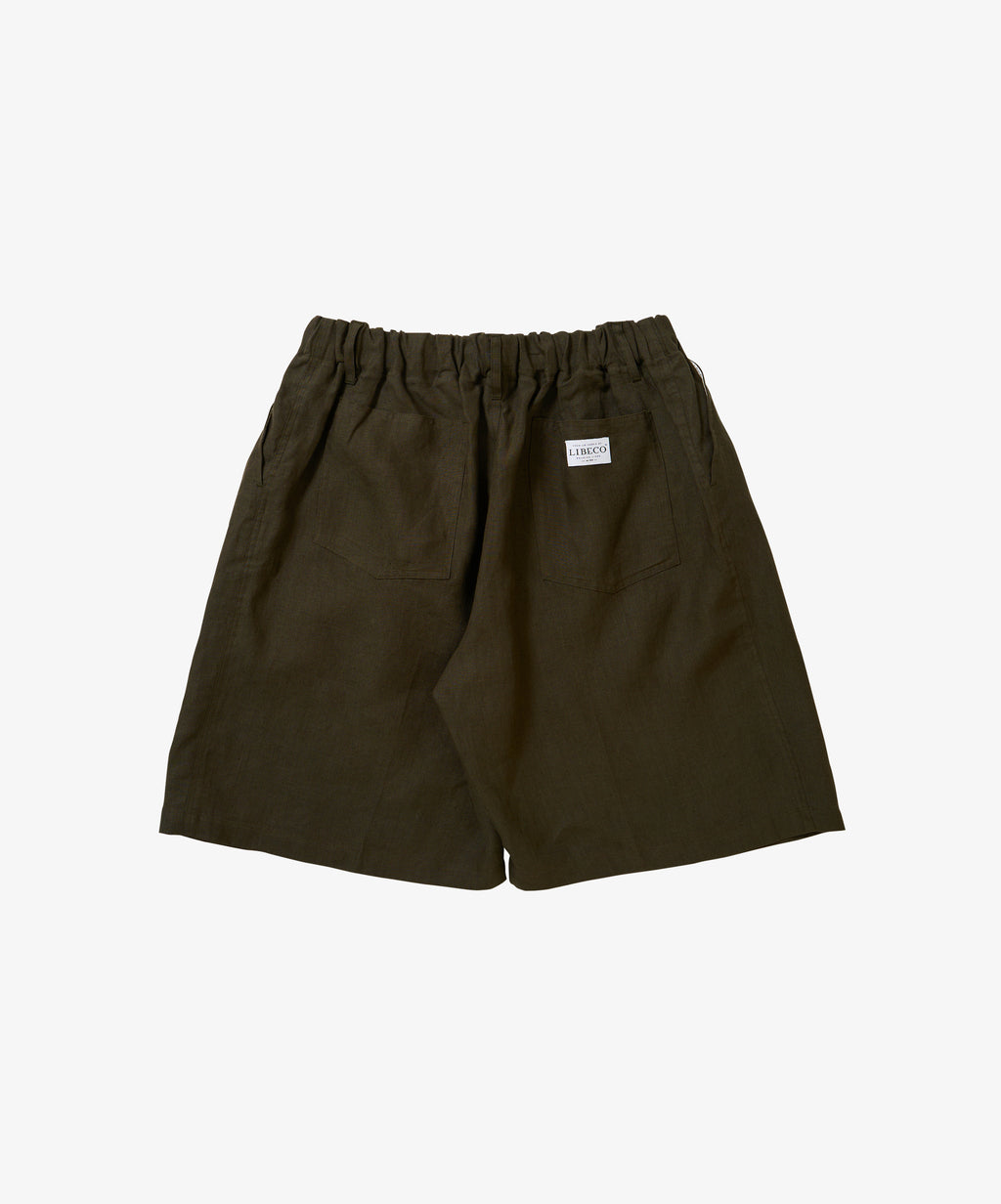circular short pants linen deep forest