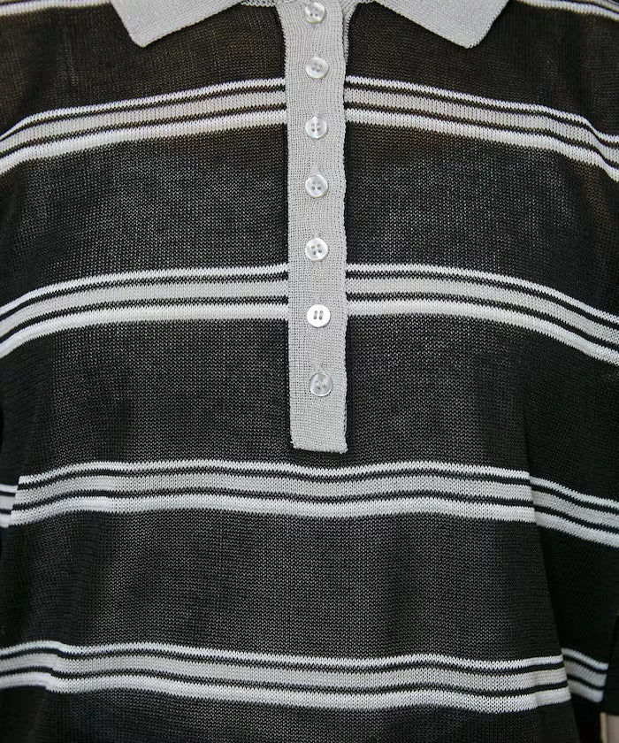 Sheer Border Short Sleeve Polo Summer Knit Limited Release