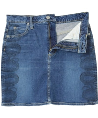 Snake Loop Tight Denim Skirt
