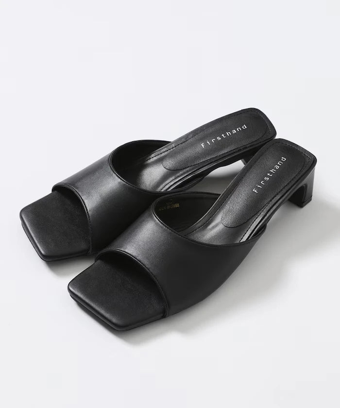 Square-Toe Leatherette Mule