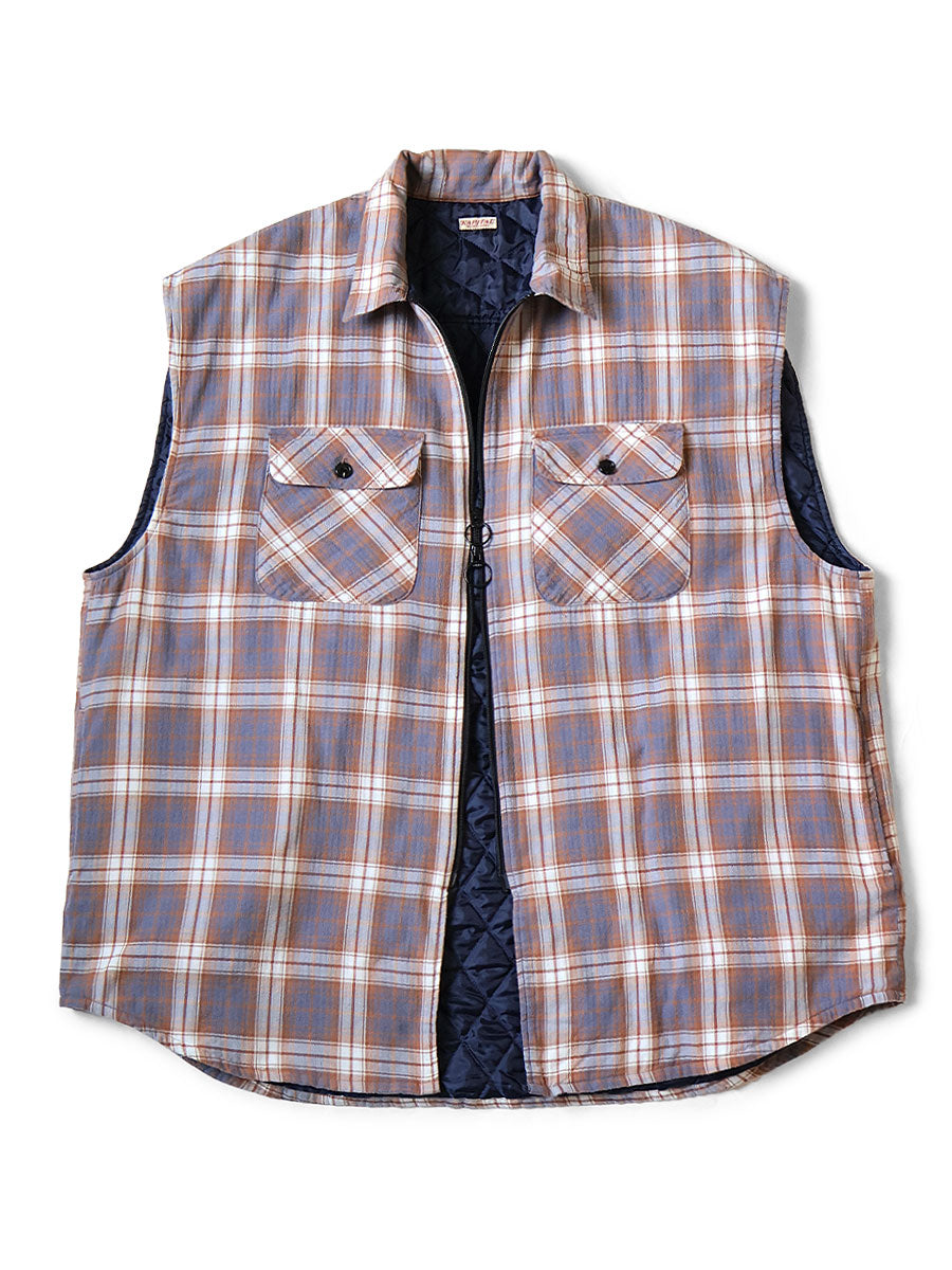 Plaid Check × Quilted Sleeveless Vest