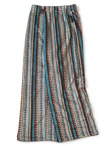Columbia Stripe Pattern Fleece Easy Straight Pants