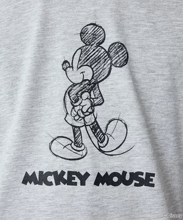 <Functional Material>Mickey Mouse/Sketch Ringer T-Shirt Limited Edition
