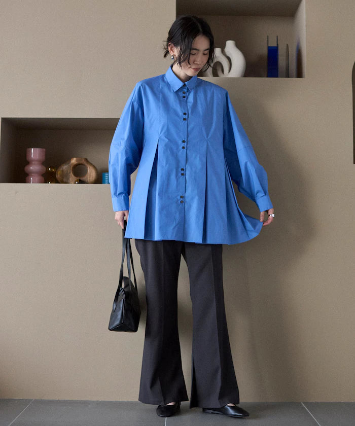 Box Stacked Balloon Sleeve Long Sleeve Shirt