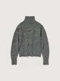 LOW-GAUGE HOMESPUN TWEED KNIT ZIP TURTLE