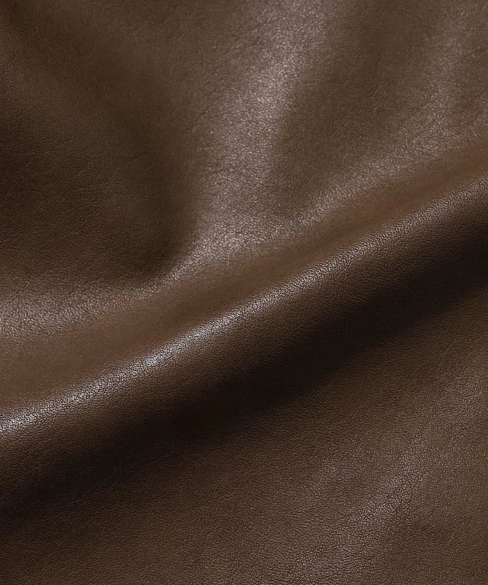 Oversized leatherette blouson / Mixed material switching