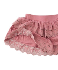 SKULL LACE Scalloped Embroidery Skirt