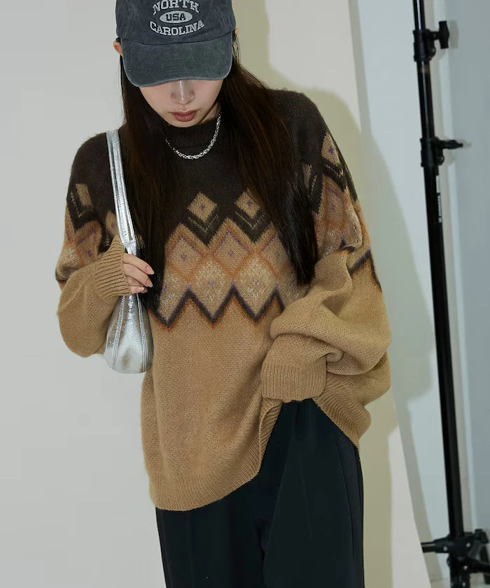 Jacquard Mohair Touch Knit Pullover Limited Edition