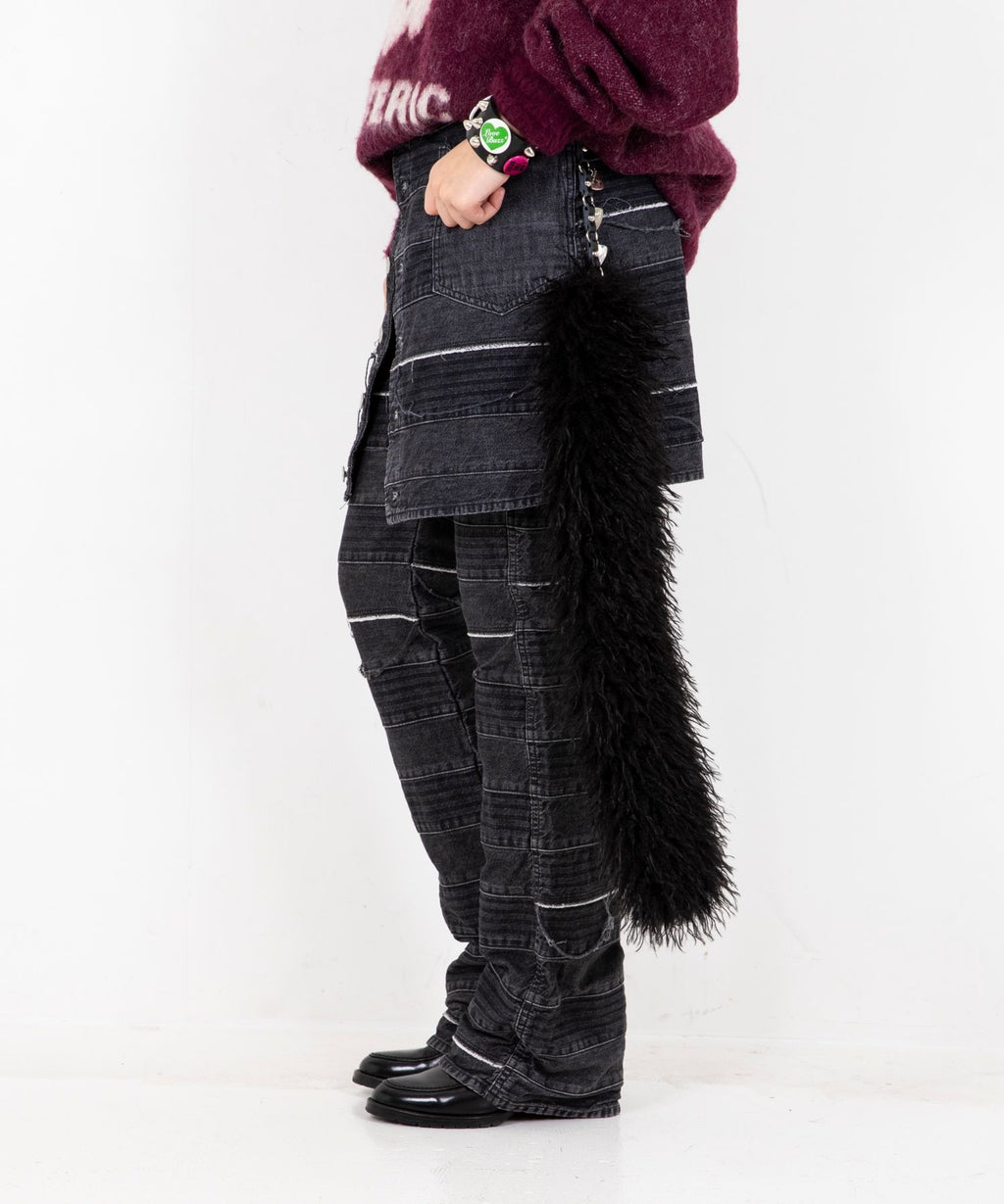 Scratch Flare Denim Pants