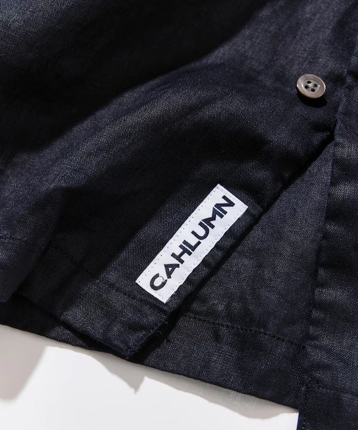 Linen Open Collar Long Sleeve Shirt