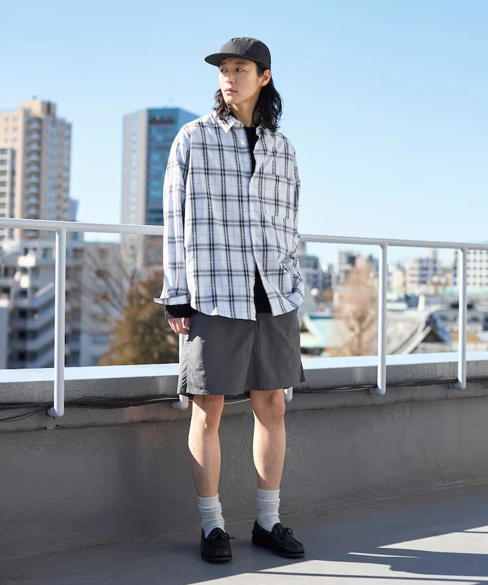 Nylon Medium Length Baggy Shorts