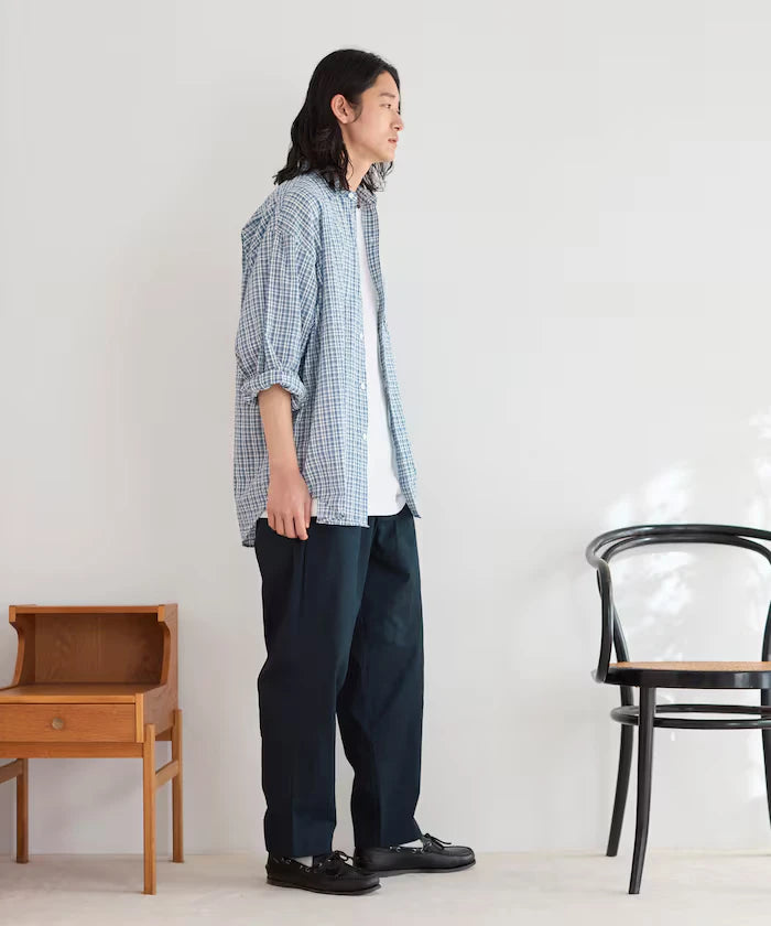 Wide Silhouette Drawstring Chino Pants / Tapered Silhouette Easy Chino Pants