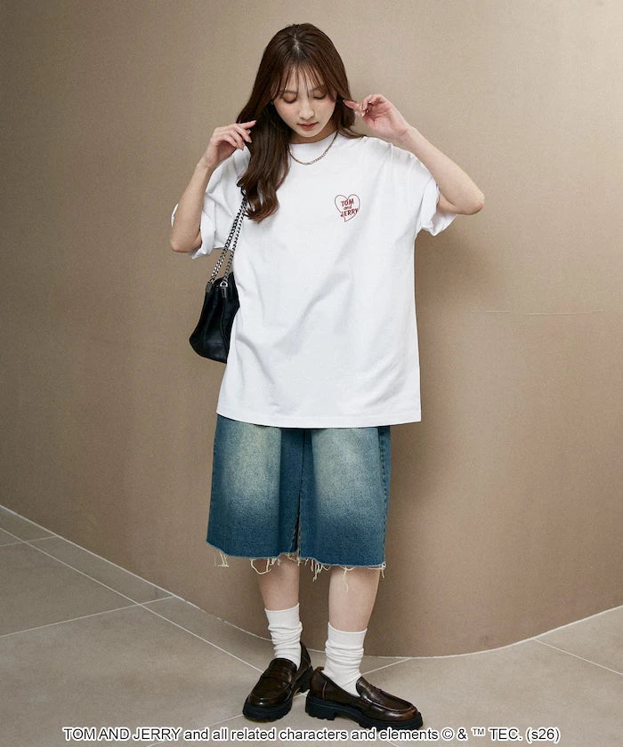 <Functional Material> TOM AND JERRY Heart Graphic T-Shirt Limited Edition