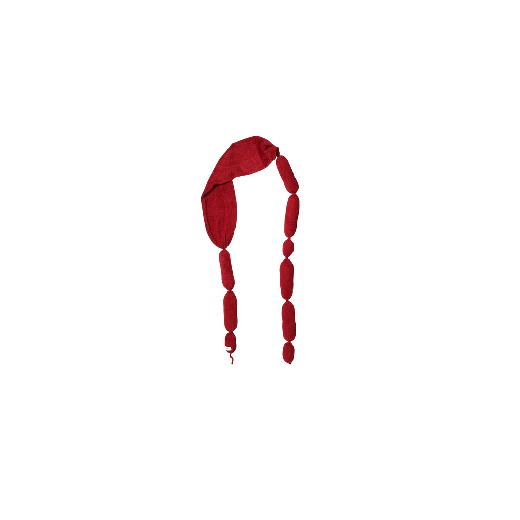 BALLOON DOG KNIT SCARF : RED