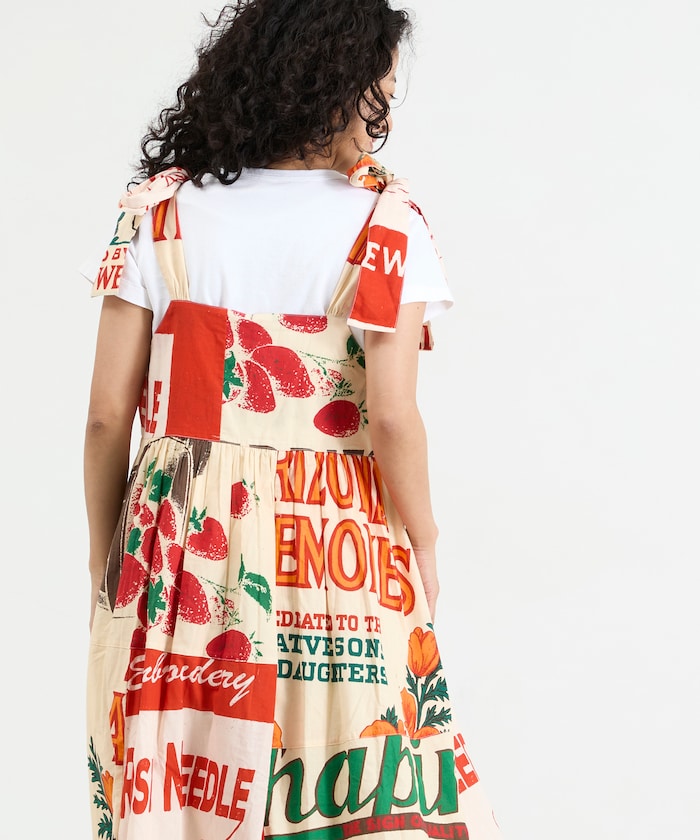 India FEEDBAG Print Shoulder Ribbon Camisole Dress