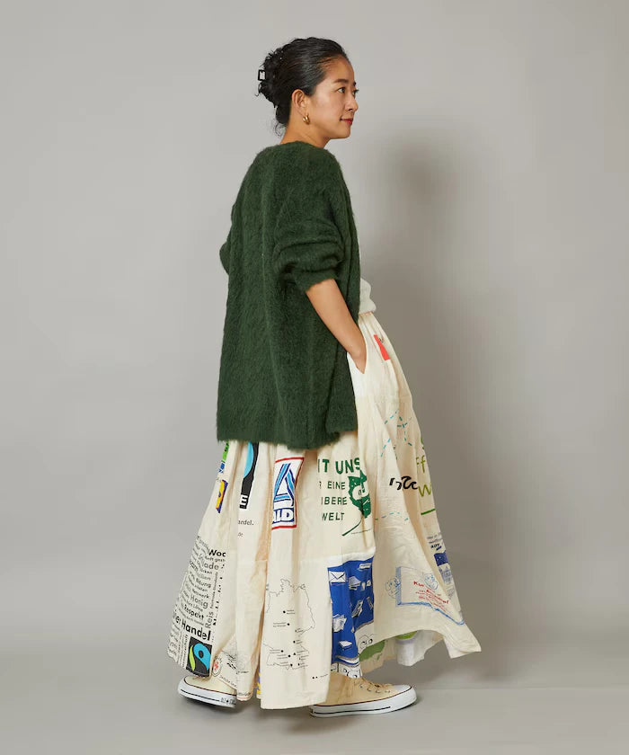 Vintage European Eco Bag Remake Skirt