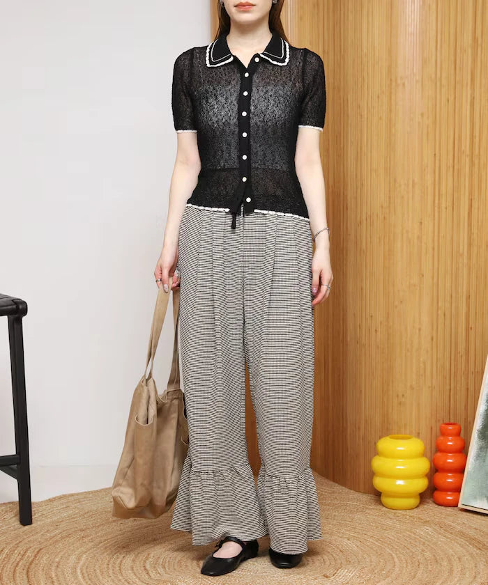 Wide Silhouette Tiered Check Easy Pants [Limited Edition]