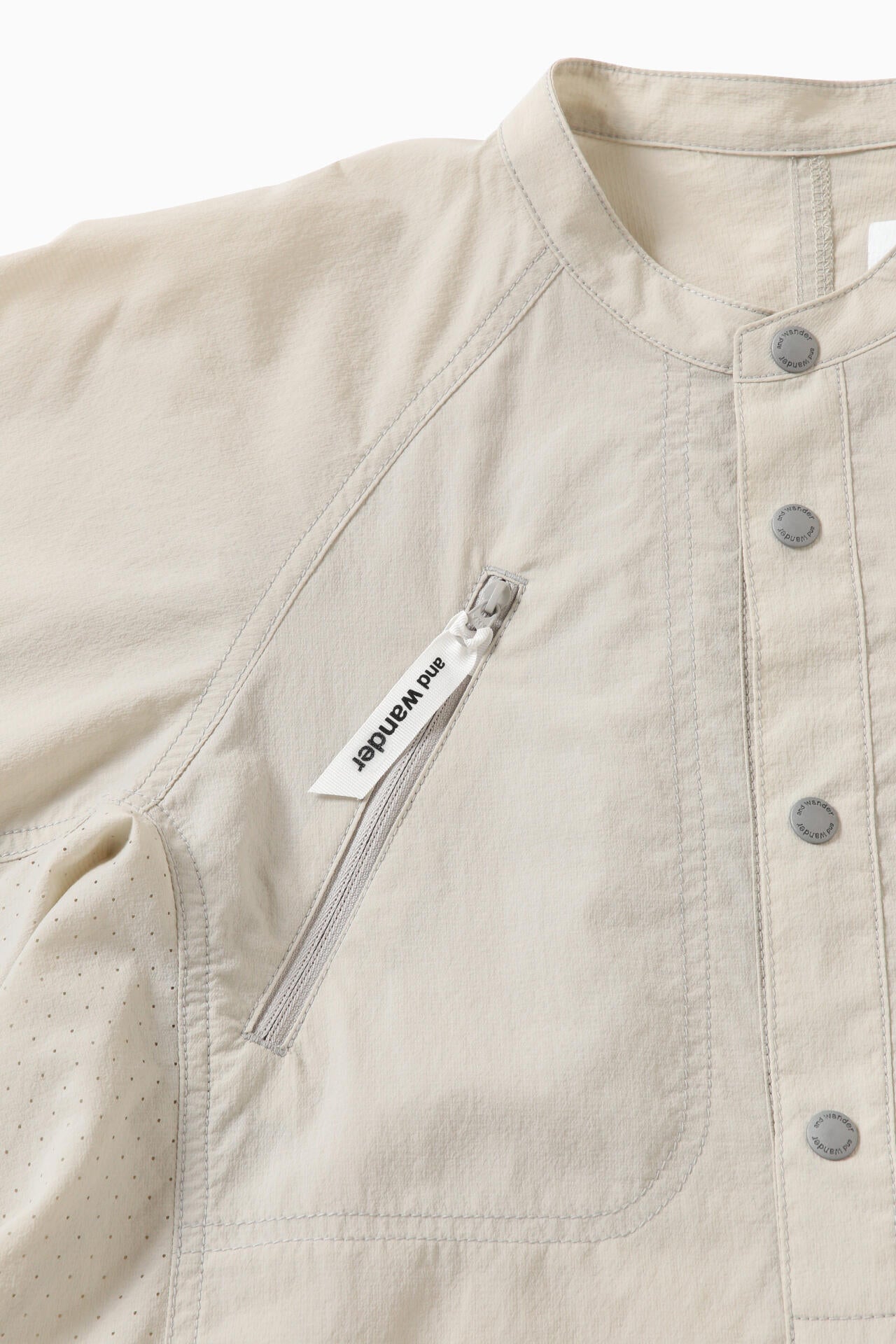stretch rip band collar shirt