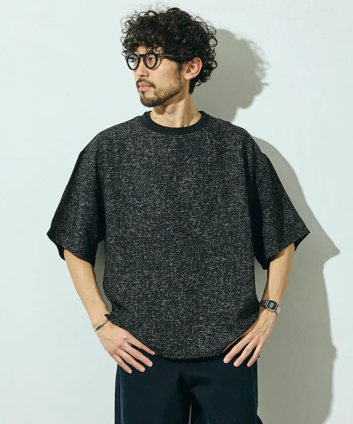 Dry Touch Summer Tweed Short Sleeve Crew Neck