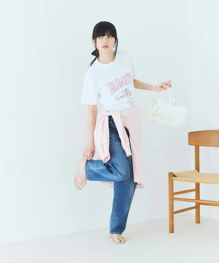 Comfortable Logo Horse Print Crew Neck T-Shirt