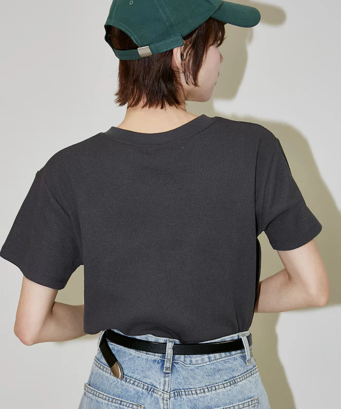 Light Waffle Henley Neck T-Shirt Limited Edition