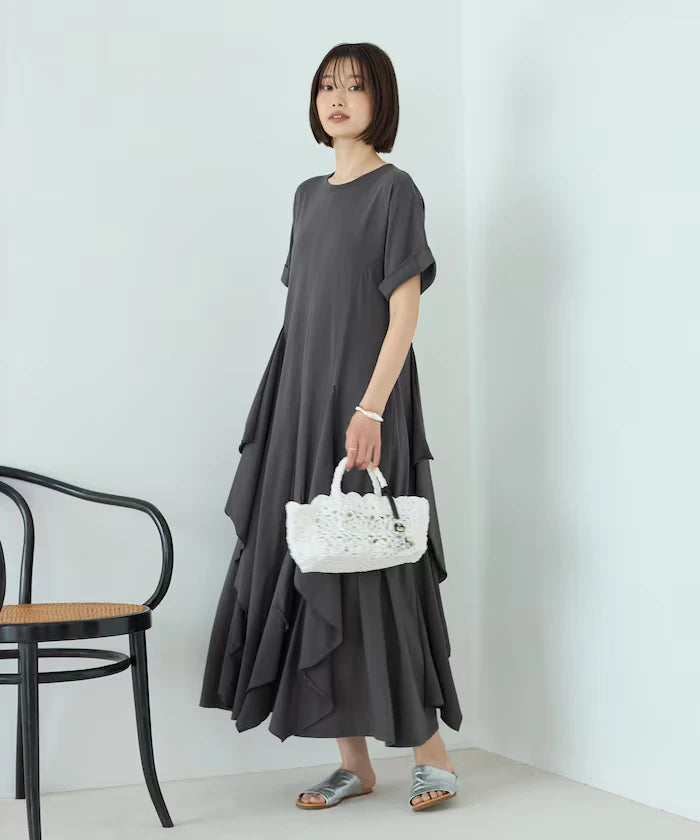 Organic Cotton Draped Flare Dress