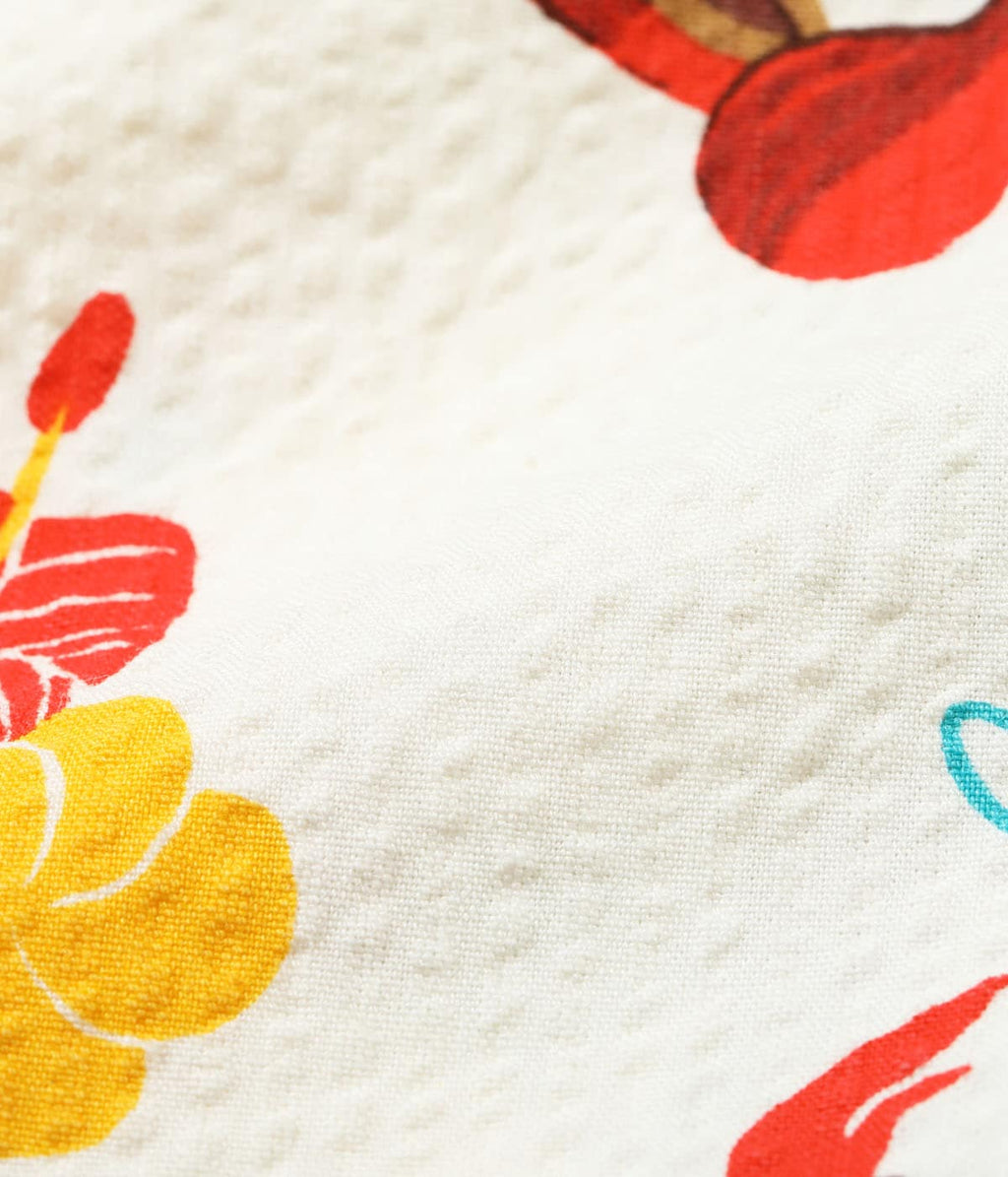 Cotton Seersucker Shorts "Trip To Hawaii" by Ryohei Yanagihara with Mookie