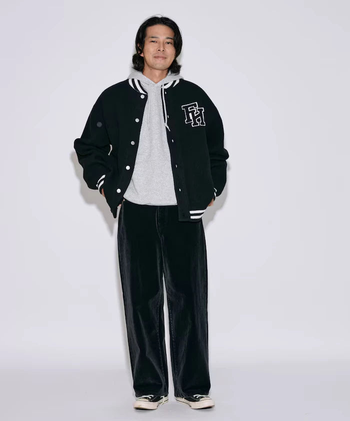 Relaxed Fit Logo Knit Varsity Jacket