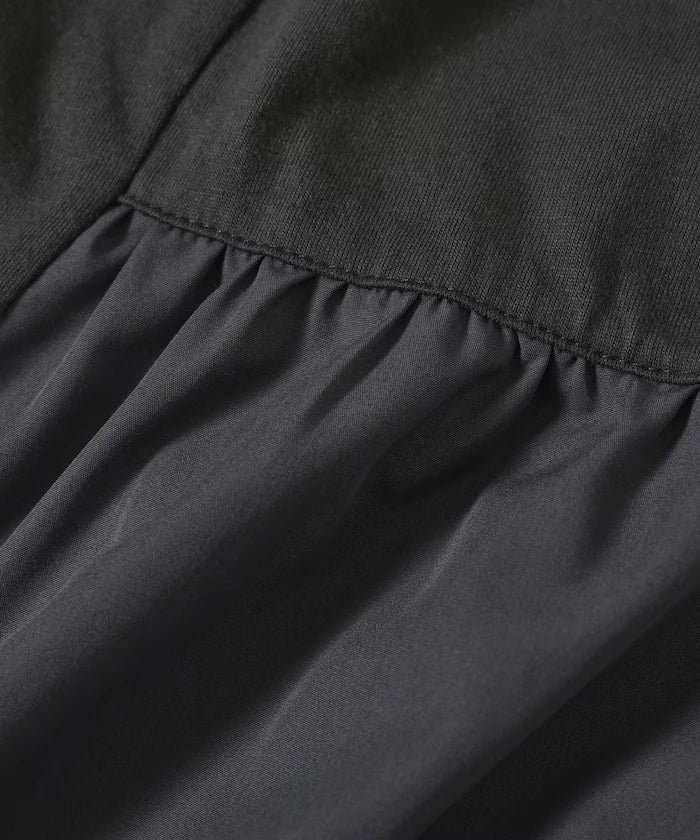 Organic Cotton Mixed Material Docking Gather Dress