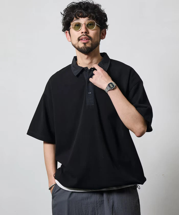 Big Silhouette Spindle Short Sleeve Tech Polo