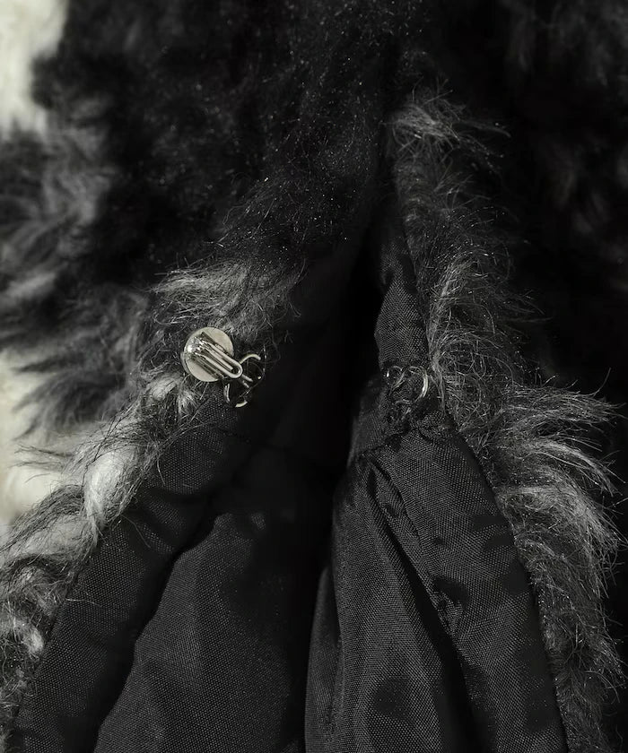 Peplum Silhouette Cow Print Fake Fur Vest