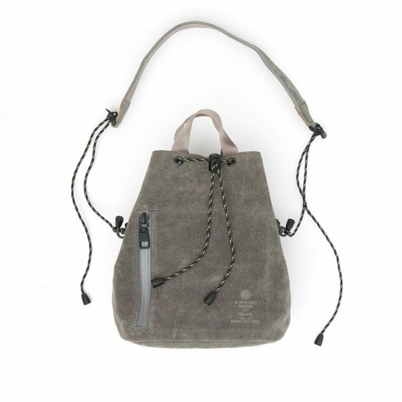 WATER PROOF SUEDE DRAWSTRING BAG/GRAY