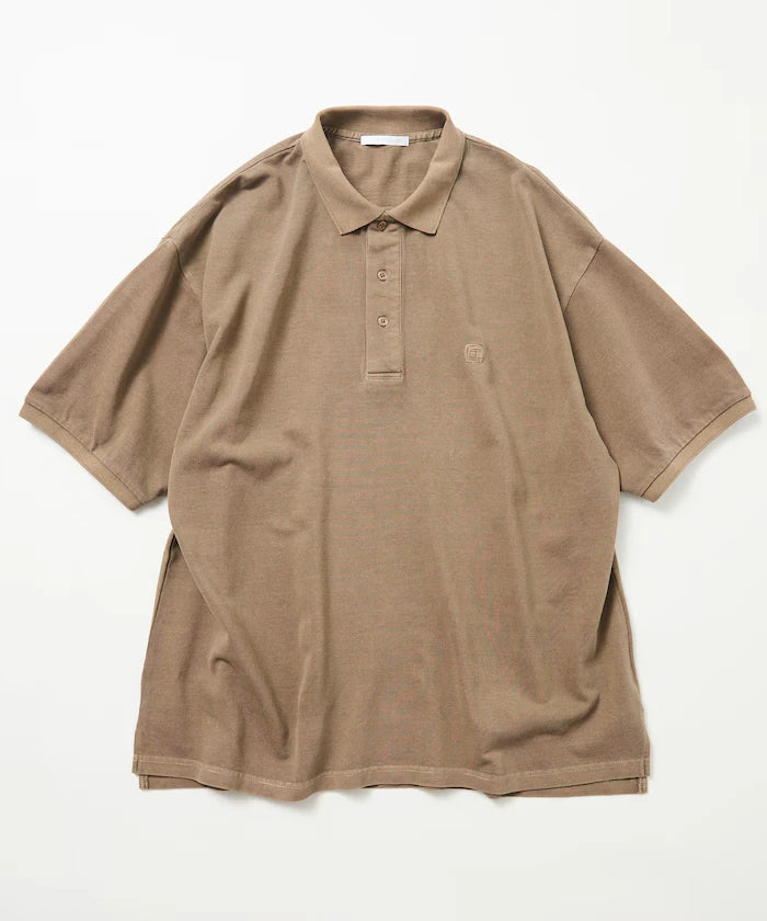 Big Silhouette Vintage Process One Point Embroidery Short Sleeve Polo Shirt
