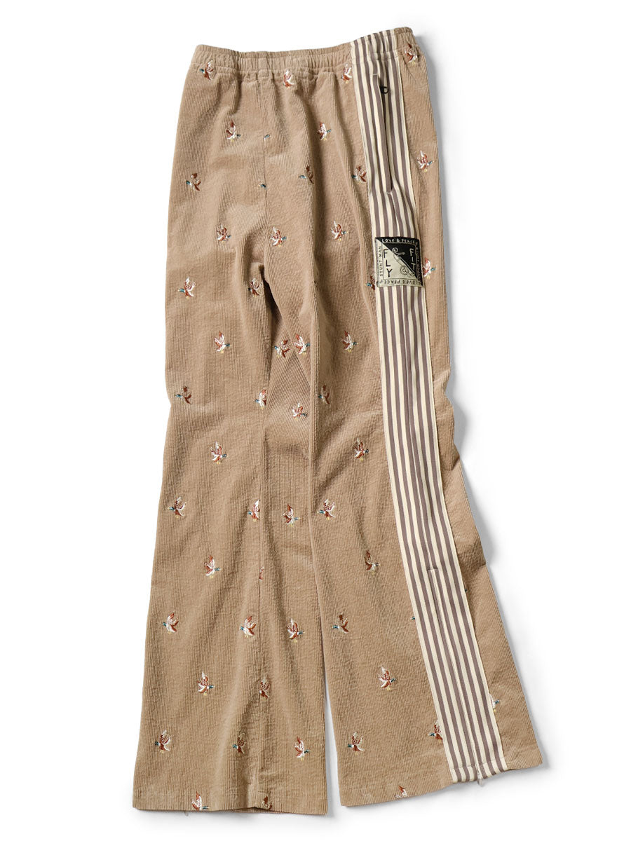 11W Stretch Corduroy Duck Embroidery Track Pants...