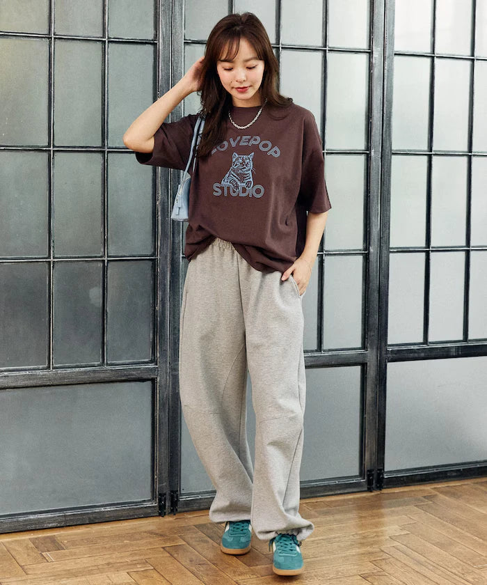 Functional Material Cat Print T-shirt Limited Edition