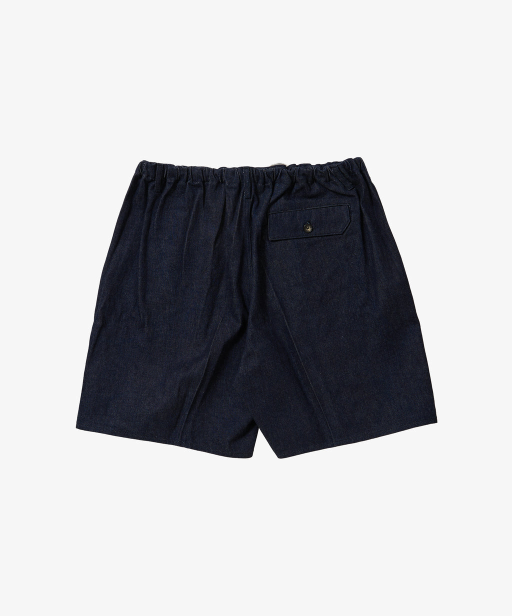 circular fatigue shorts denim one wash