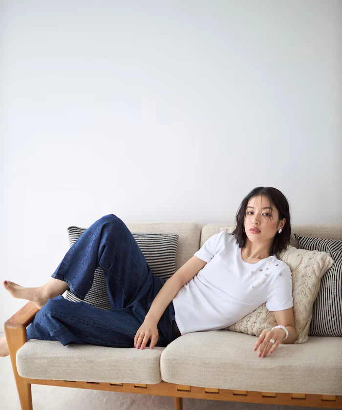 Many Button Cotton Modal Short Sleeve T-Shirt