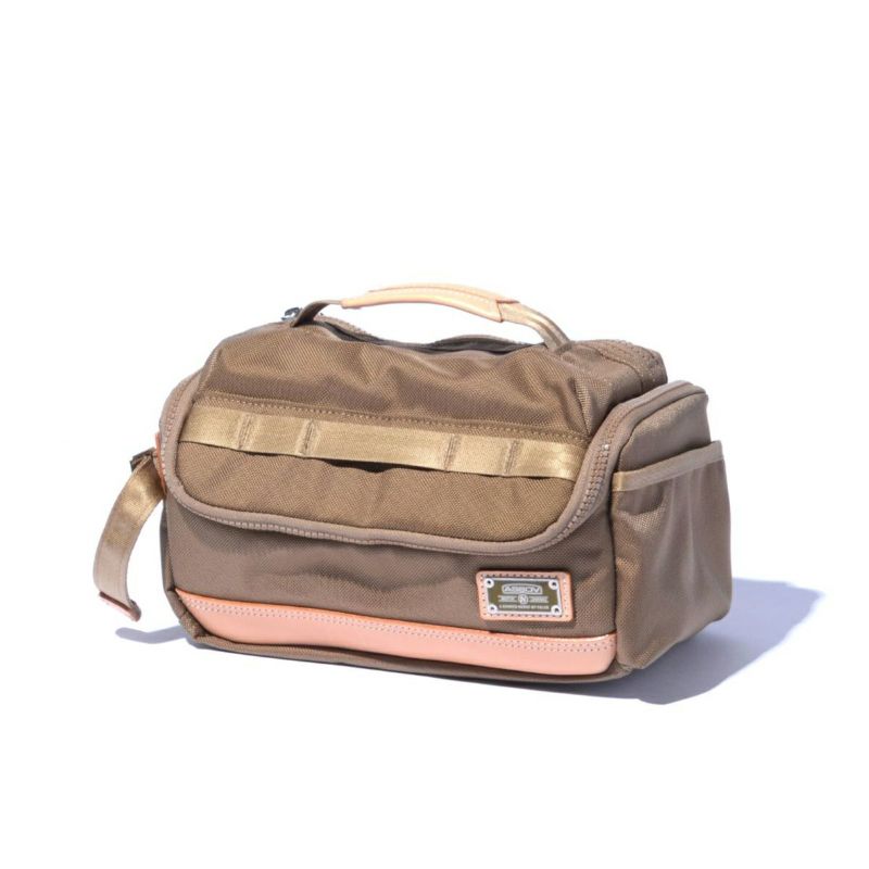 EXCLUSIVE BALLISTIC NYLON - ROUND POUCH GOLF SERIES/KHAKI