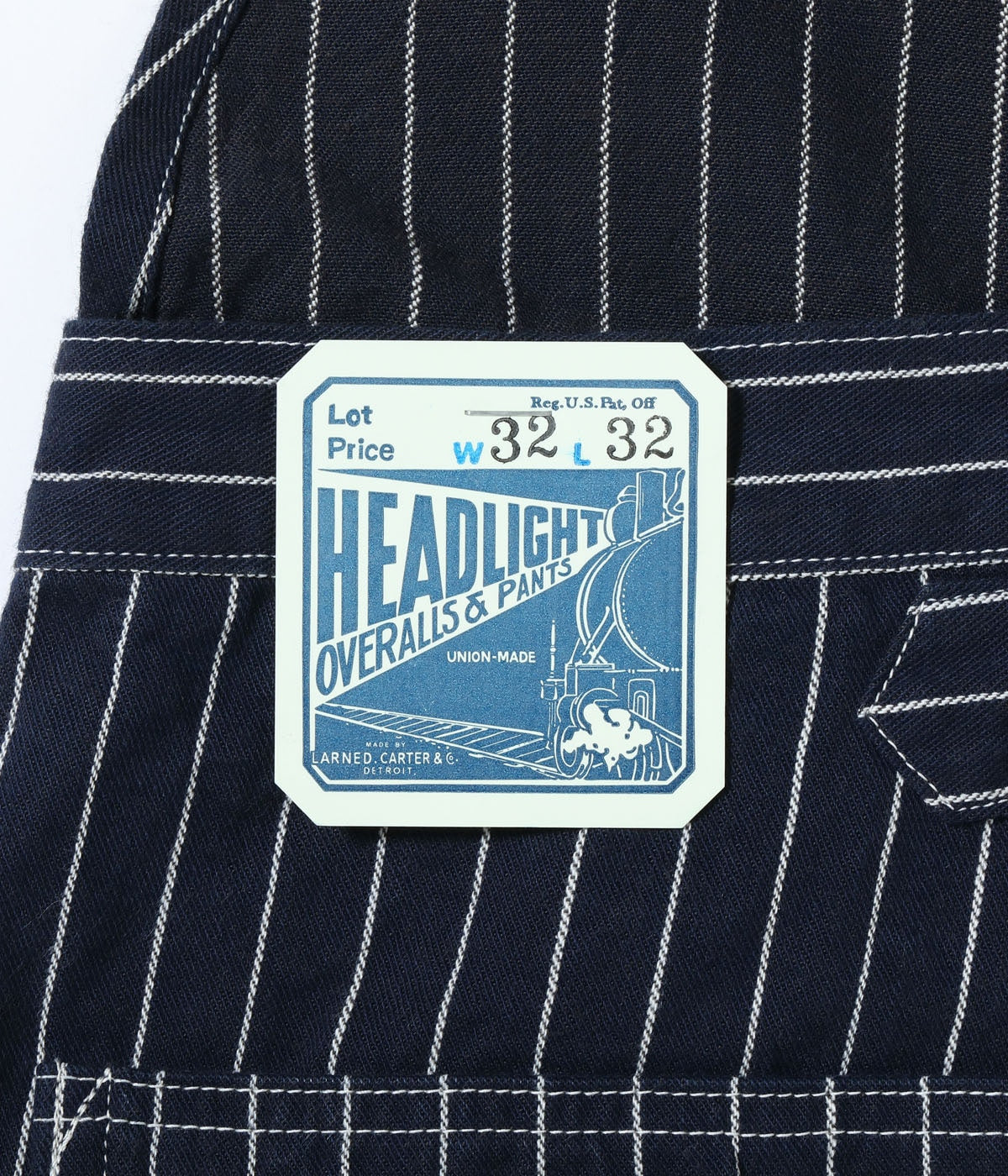 HEADLIGHT 8oz. SPECIAL WOVEN STRIPE DENIM LOW BACK OVERALLS