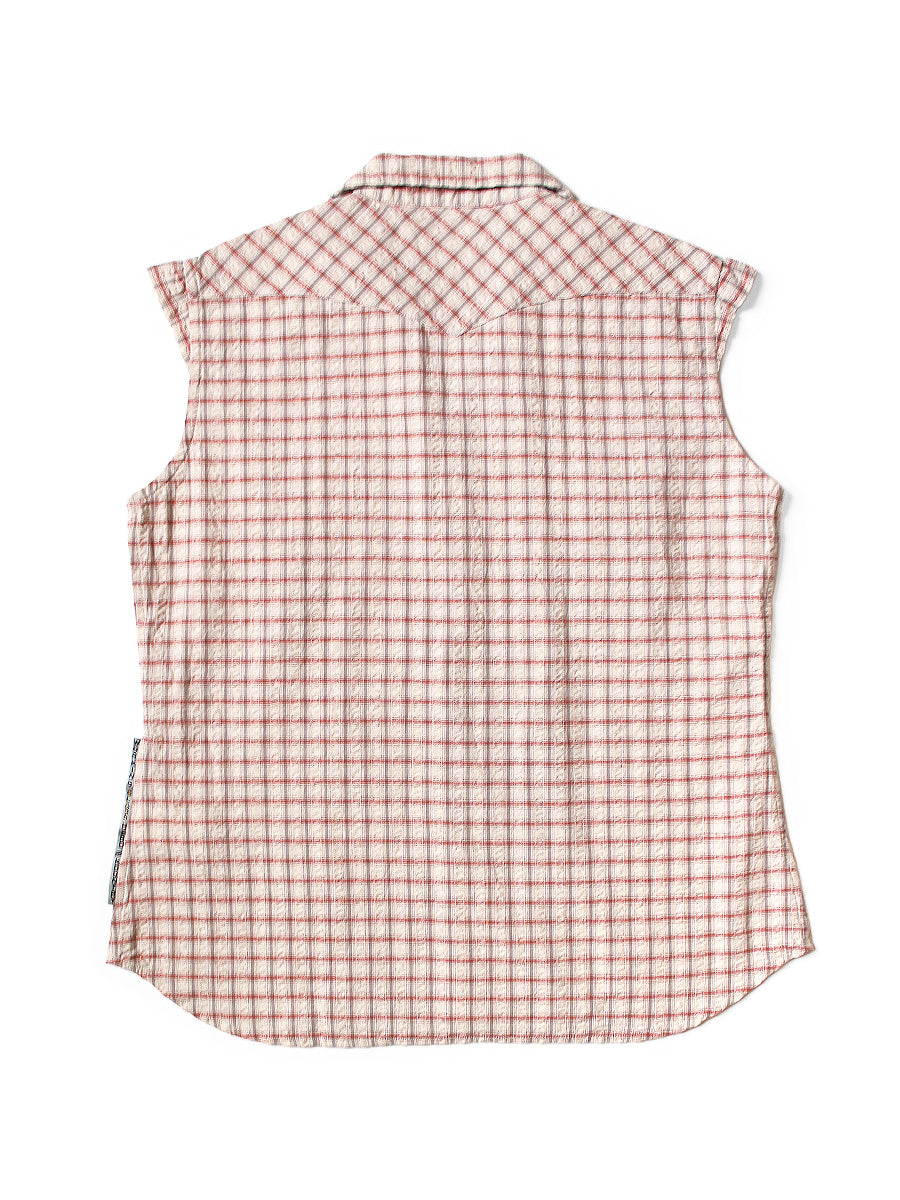 Cotton Linen Soccer Check Love-ly Western Shirt