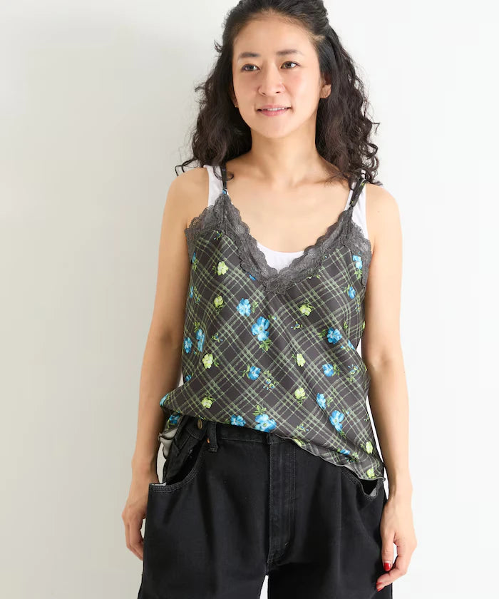 2WAY Floral Satin Camisole