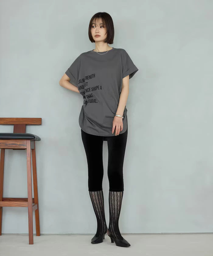 Organic Cotton Shirring Logo T-Shirt