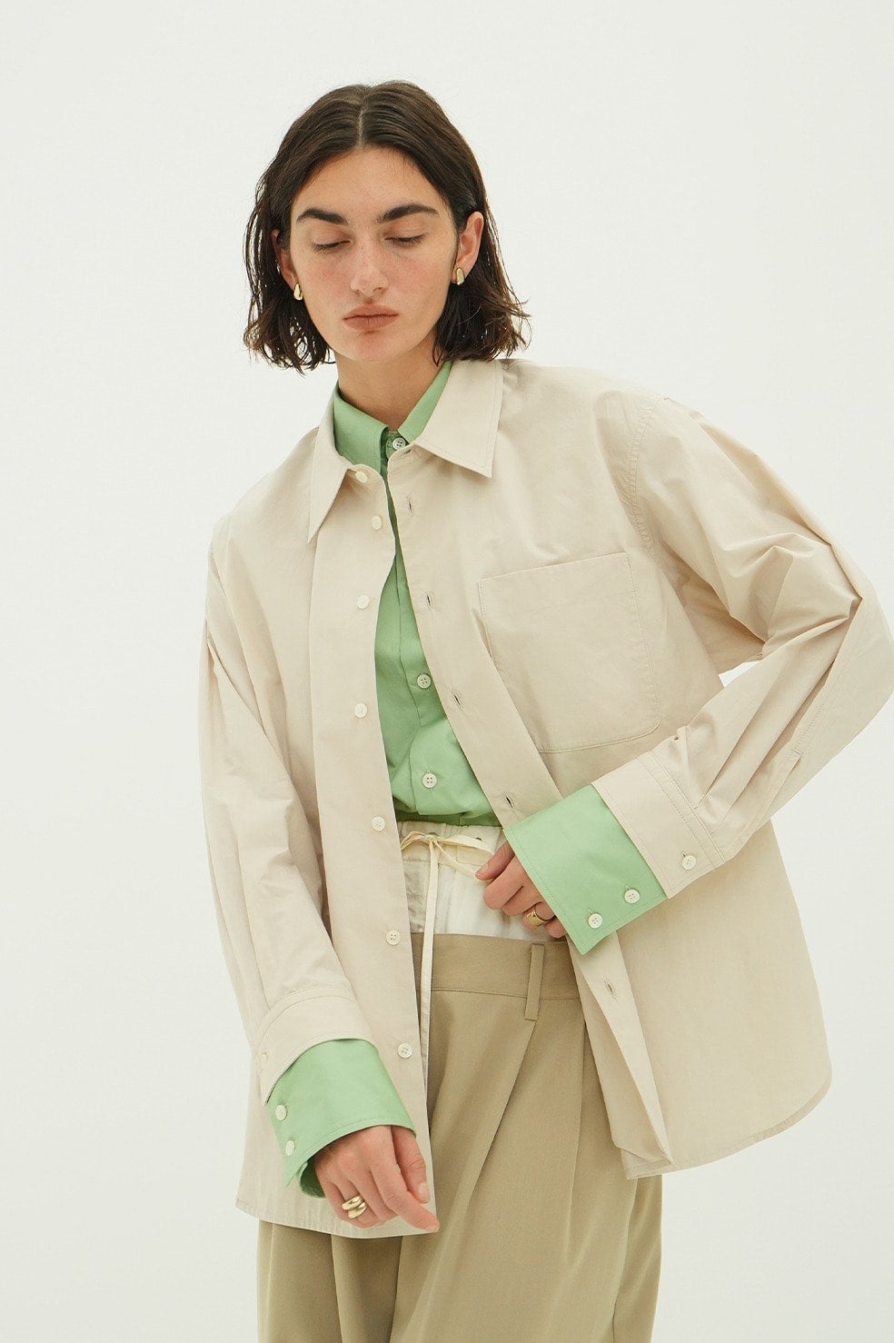TWO TONE LAYERED SHIRTS