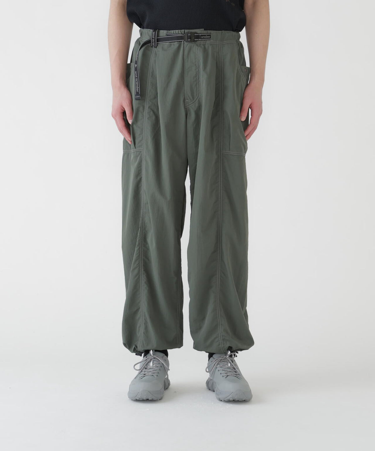 crinkled nylon pants