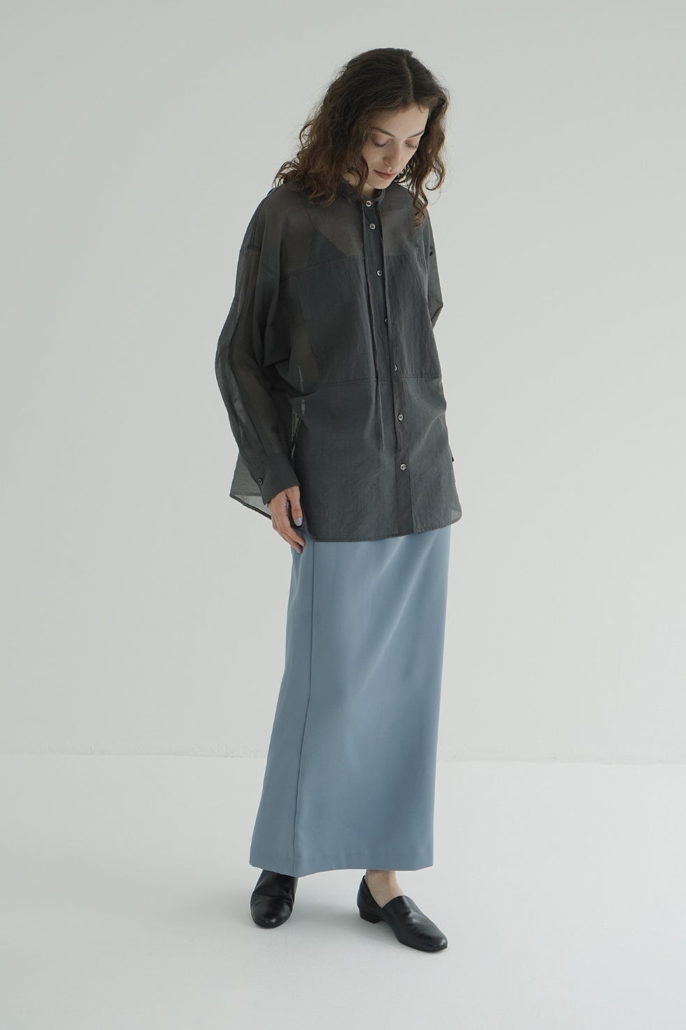 HIGH WAIST STRAIGHT SATIN SKIRT